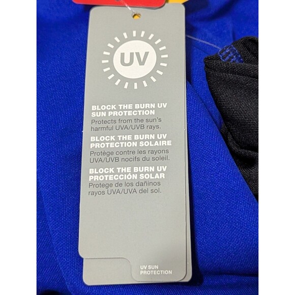 NWT SPEEDO Athletic Swim Shirt Mens XXL 2XL UV Protection Blue Black Lightweight - Picture 7 of 8